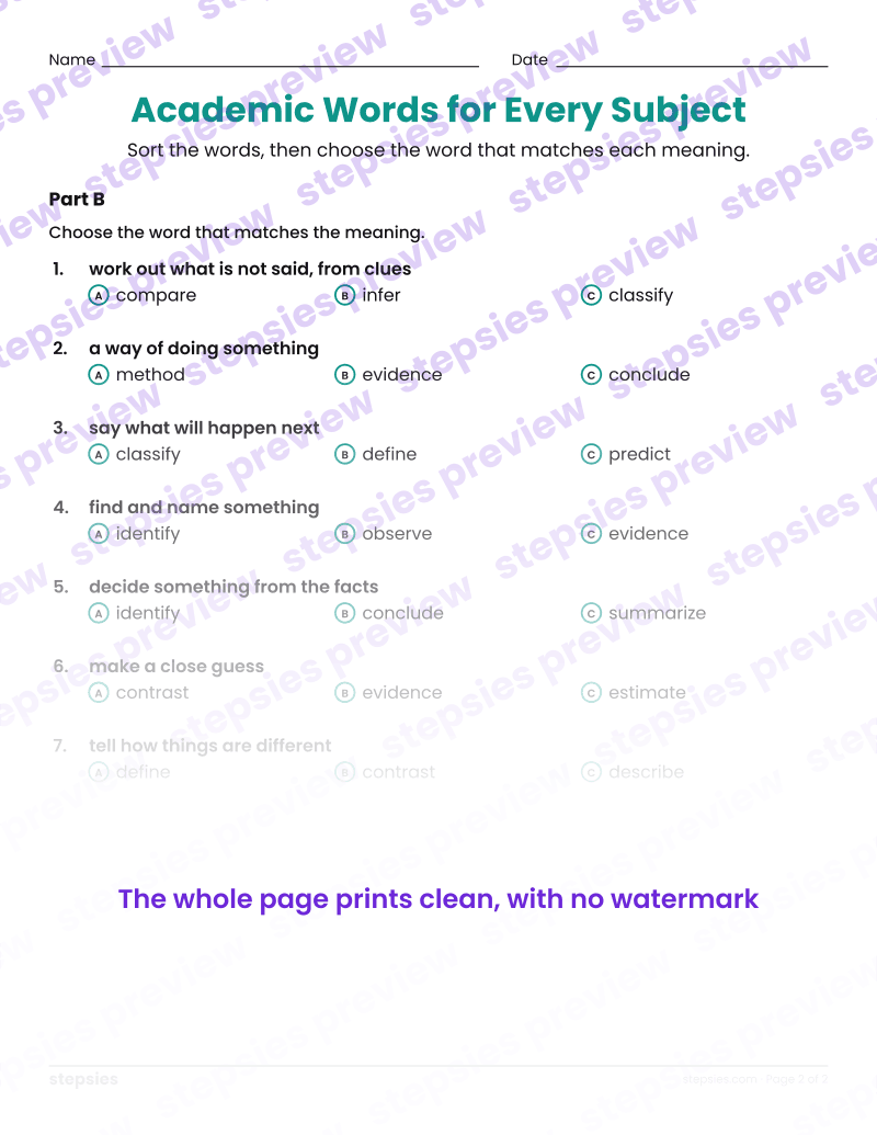 Academic Words for Every Subject: page 2