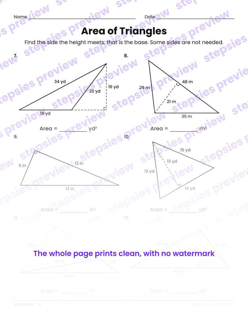 Area of Triangles: page 2