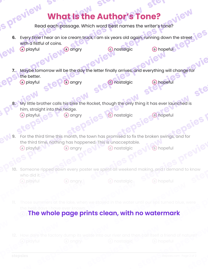 What Is the Author’s Tone?: page 2