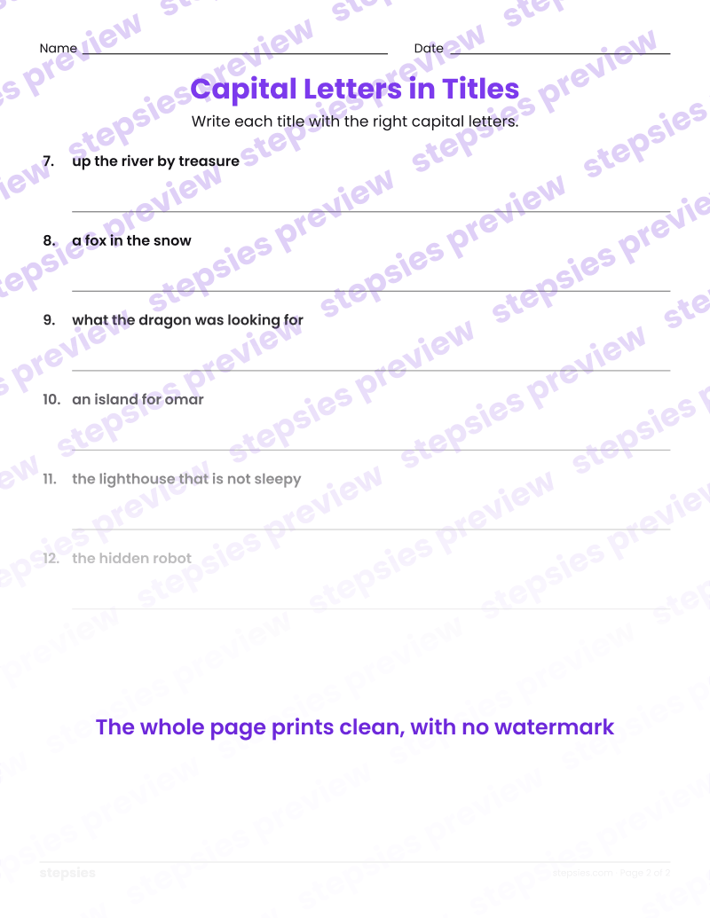 Capital Letters in Titles: page 2
