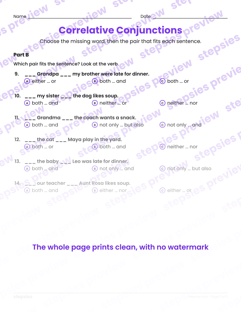 Correlative Conjunctions: page 2