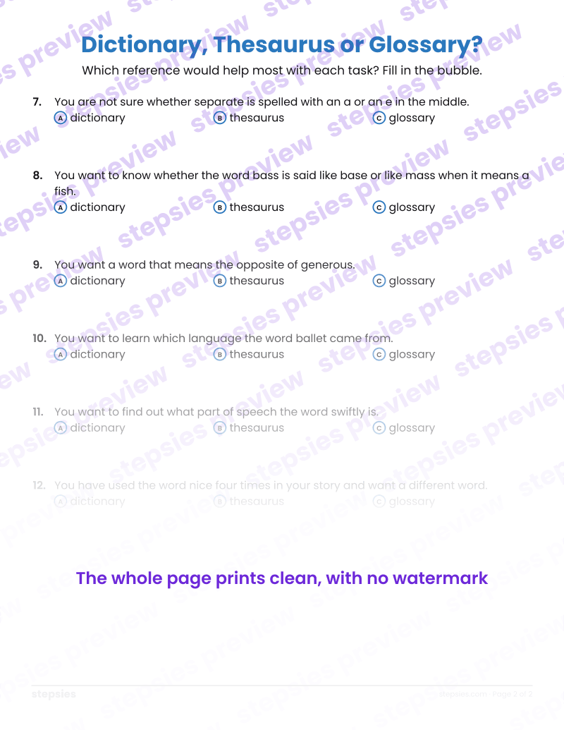 Dictionary, Thesaurus or Glossary?: page 2