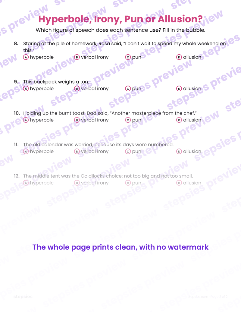 Hyperbole, Irony, Pun or Allusion?: page 2