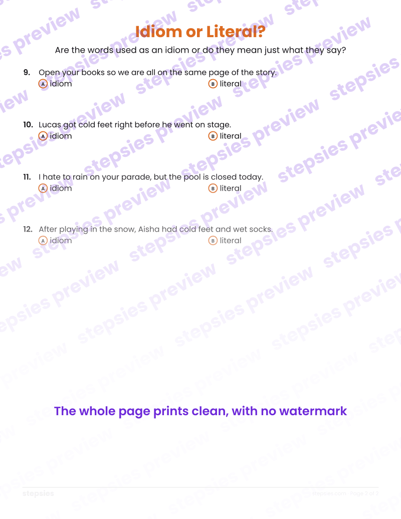 Idiom or Literal?: page 2