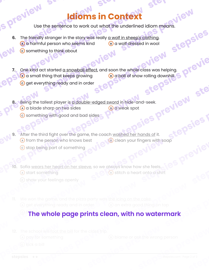 Idioms in Context: page 2