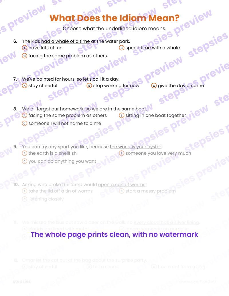 What Does the Idiom Mean?: page 2