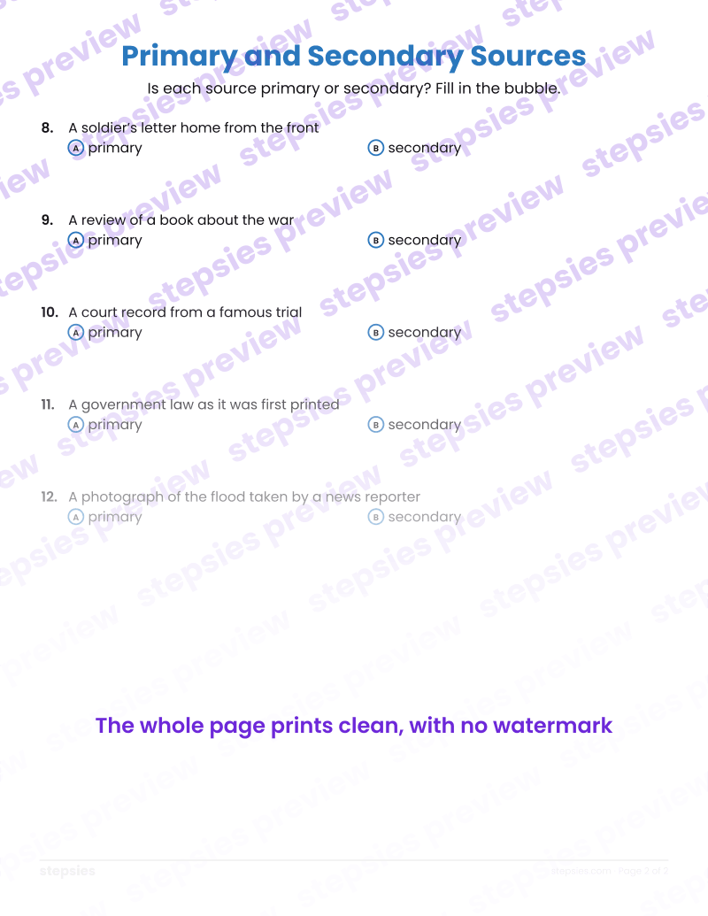 Primary and Secondary Sources: page 2
