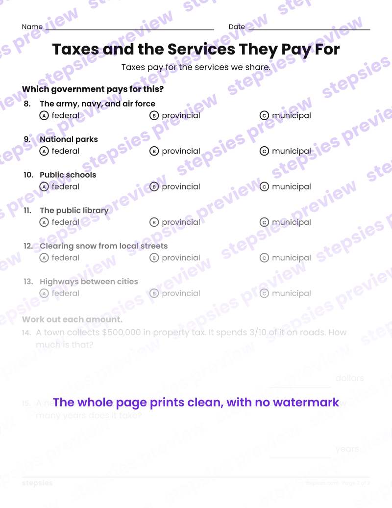 Taxes and the Services They Pay For: page 2