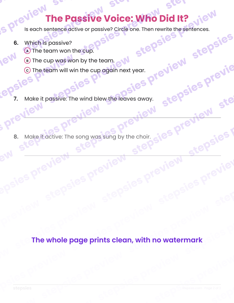The Passive Voice: Who Did It?: page 2