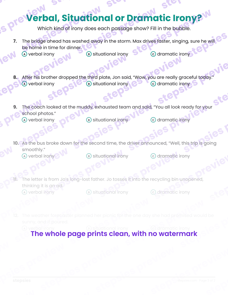 Verbal, Situational or Dramatic Irony?: page 2